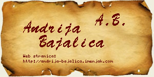 Andrija Bajalica vizit kartica